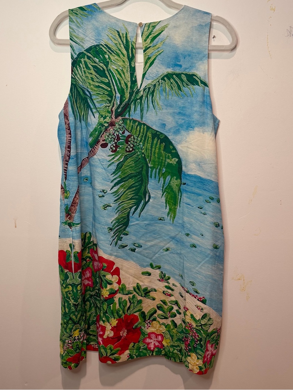 Tommy Bahama Blue Palm & Floral Shift Dress - Picture 7 of 7